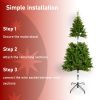 6-FT Artificial Christmas Tree with 1079 Tips,260LED, Unlit Hinged Spruce PVC/PE Xmas Tree for Indoor Outdoor, Green